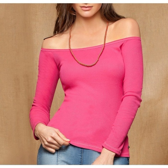 Long sleeve off shoulder T-Shirt - Picture 2 of 7